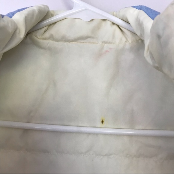 Vtg Old Navy Sz 10 Juniors Blue White Snow Seal Vest Outdoor Puffer Top Zip Up - Picture 5 of 16